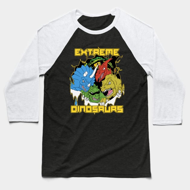 Extreme Dinosaurs Baseball T-Shirt by Breakpoint